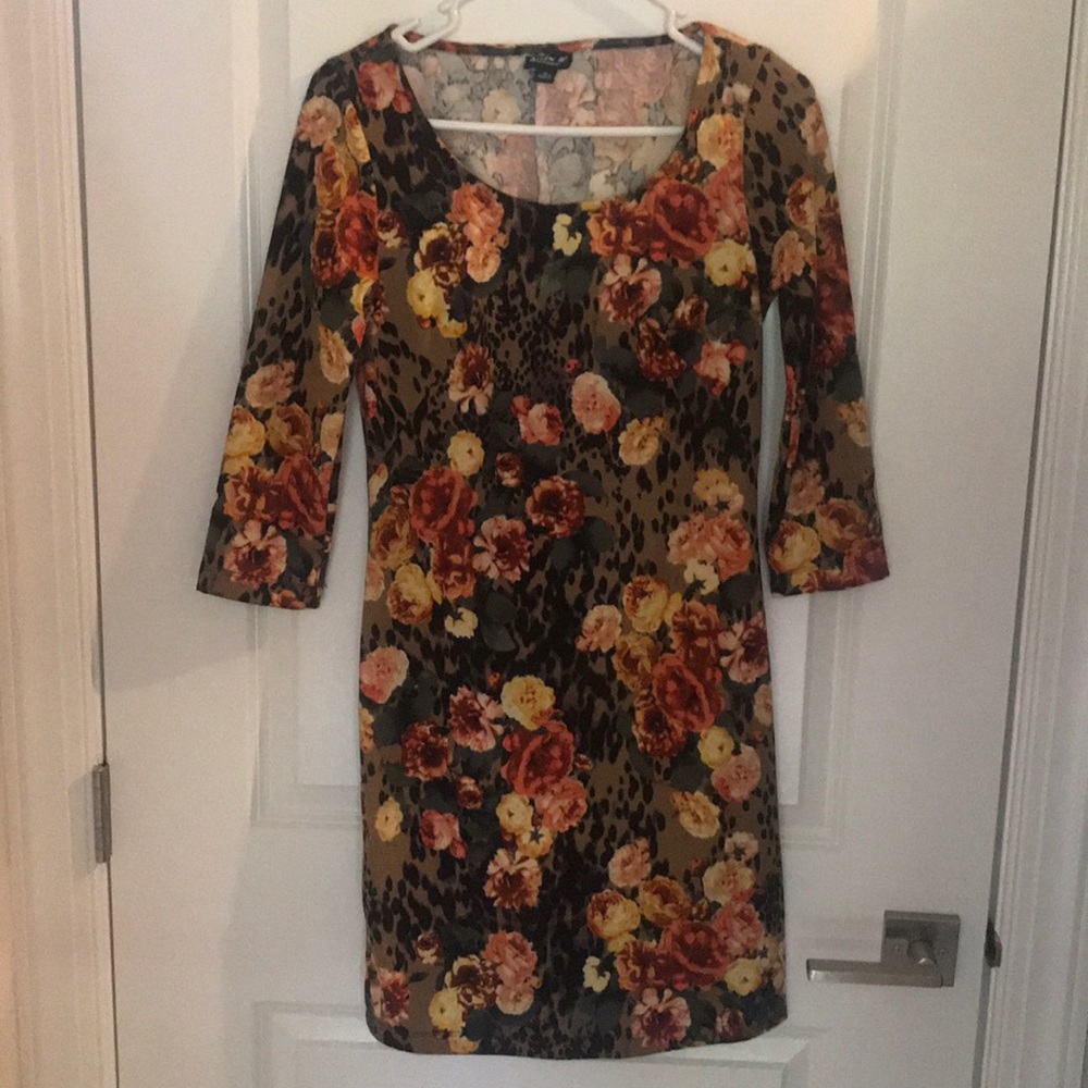 Allen B. Flower & Animal Print Dress – Size Medium (M)